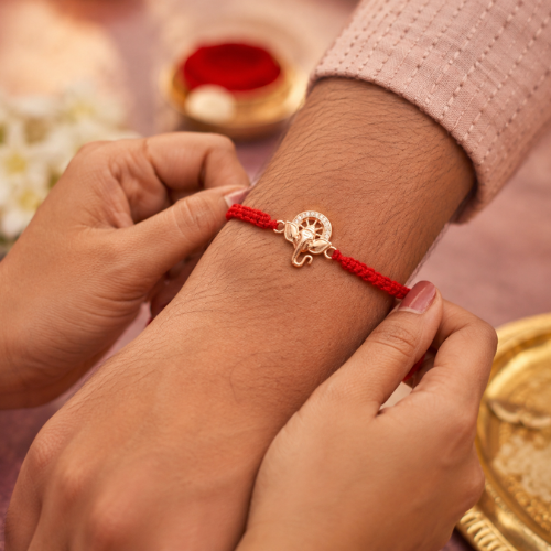 Divine Ganesha Halo 925 Sterling Silver Rakhi for Brother – Premium Designer Rakhi