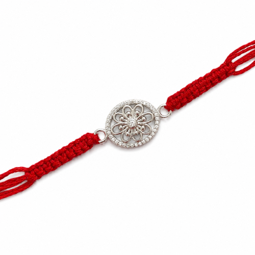 Radiant Floral Mandala 925 Sterling Silver Rakhi
