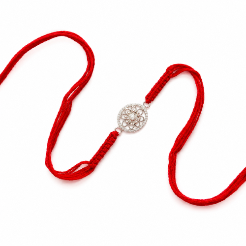 Radiant Floral Mandala 925 Sterling Silver Rakhi