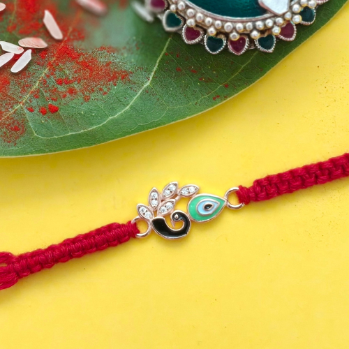 Royal Peacock Morpankh 925 Sterling Silver Rakhi for Brother – Premium Designer Rakhi
