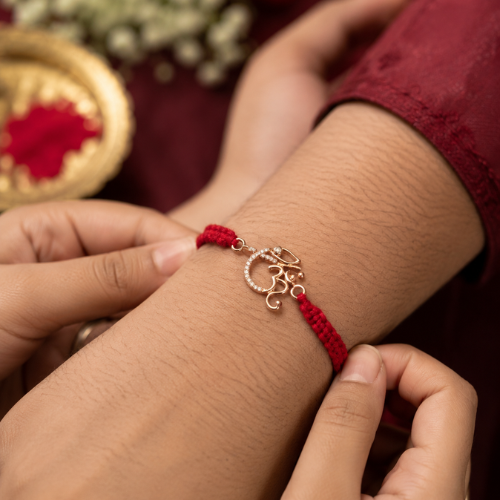 Sacred Om Morpankh 925 Sterling Silver Rakhi
