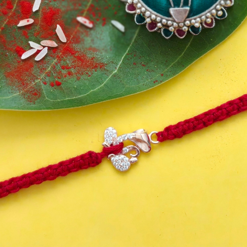 Abstract Lord Ganesha 925 Sterling Silver Rakhi for Brother – Premium Designer Rakhi