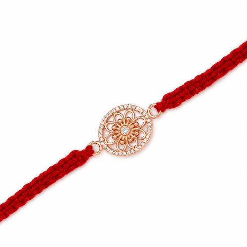 Sparkling Floral Charm 925 Sterling Silver Rakhi