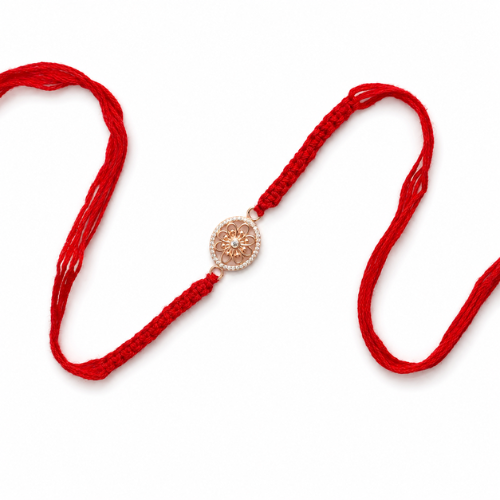 Sparkling Floral Charm 925 Sterling Silver Rakhi