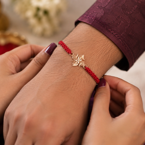 Divine Swastik Jali 925 Sterling Silver Rakhi for Brother – Premium Designer Rakhi