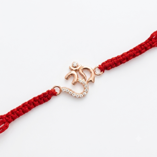Divine Om CZ 925 Sterling Silver Rakhi for Brother – Premium Designer Rakhi