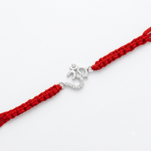 Minimal Om CZ 925 Sterling Silver Rakhi for Brother – Premium Designer Rakhi