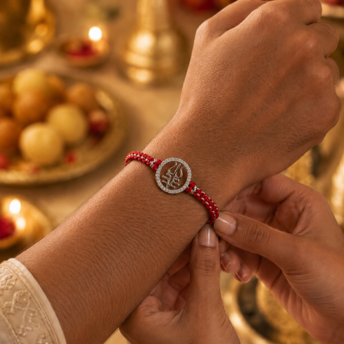 Heritage Trishul 925 Sterling Silver Rakhi for Brother