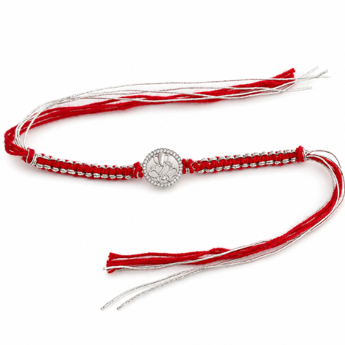 Blessed Ganesha 925 Sterling Silver Rakhi for Brother