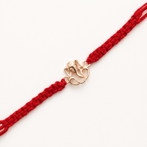 Auspicious Lord Ganesha 925 Sterling Silver Rakhi – Premium Rakshabandhan Collection