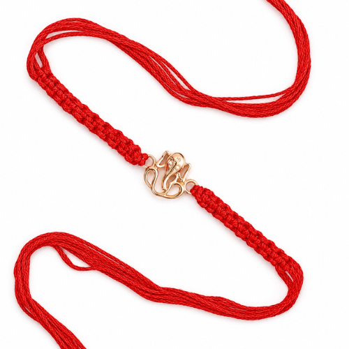 Auspicious Lord Ganesha 925 Sterling Silver Rakhi – Premium Rakshabandhan Collection