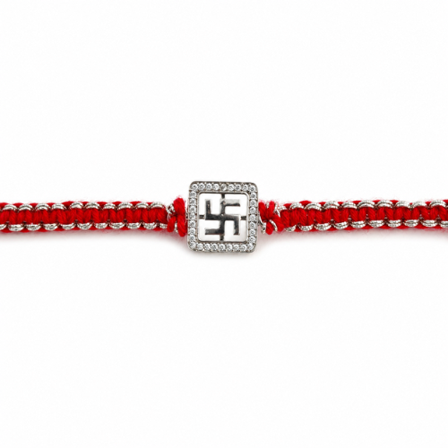 Shubh Swastik 925 Sterling Silver Rakhi for Brother