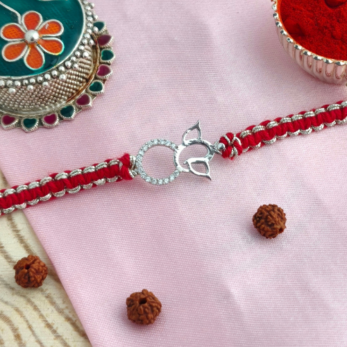 Elegant Lotus 925 Sterling Silver Rakhi for Brother