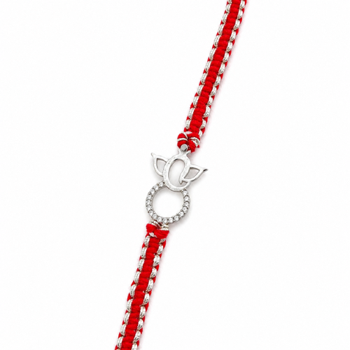 Elegant Lotus 925 Sterling Silver Rakhi for Brother