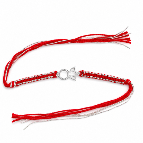 Elegant Lotus 925 Sterling Silver Rakhi for Brother