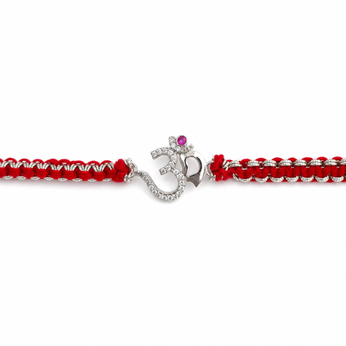 Radiant Om 925 Sterling Silver Rakhi for Brother