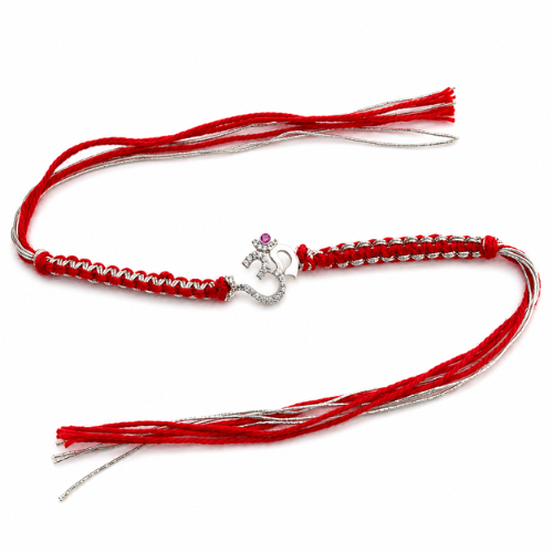 Radiant Om 925 Sterling Silver Rakhi for Brother