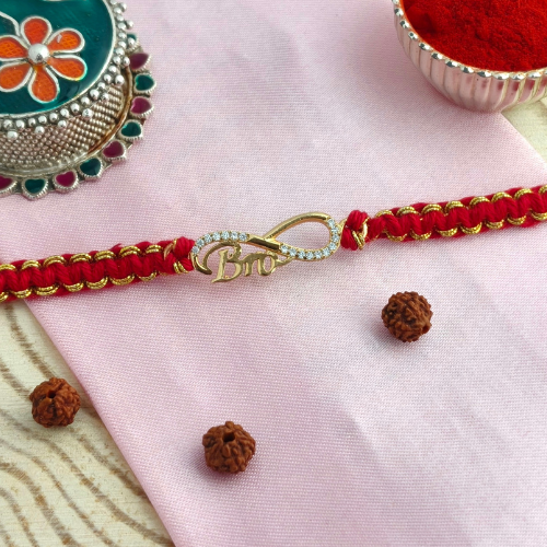 Infinity Bro Gold Plated 925 Sterling Silver Rakhi