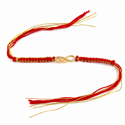 Infinity Bro Gold Plated 925 Sterling Silver Rakhi