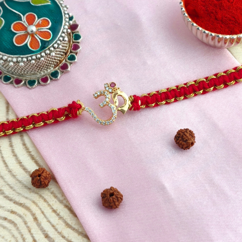 Majestic Om Gold Plated 925 Sterling Silver Rakhi for Brother