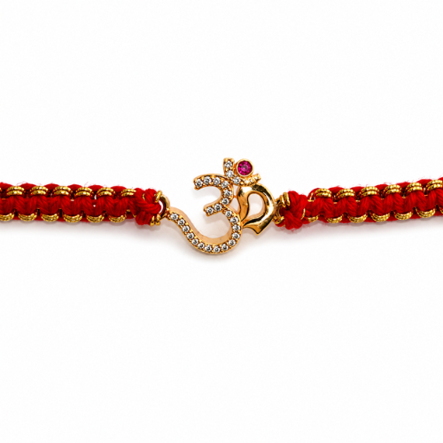Majestic Om Gold Plated 925 Sterling Silver Rakhi for Brother