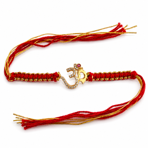 Majestic Om Gold Plated 925 Sterling Silver Rakhi for Brother