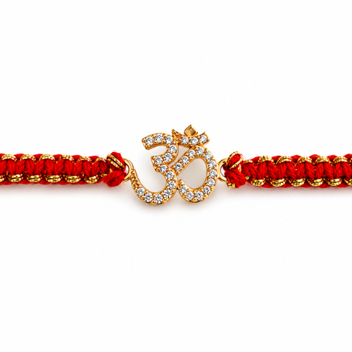 Celestial Om Gold Plated 925 Sterling Silver Rakhi for Brother