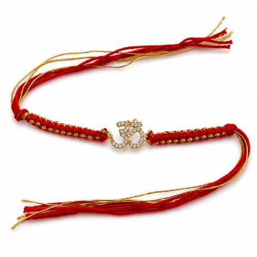 Celestial Om Gold Plated 925 Sterling Silver Rakhi for Brother