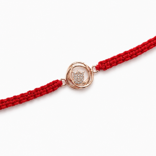 Graceful Lotus Petal 925 Sterling Silver Rakhi with CZ Stones