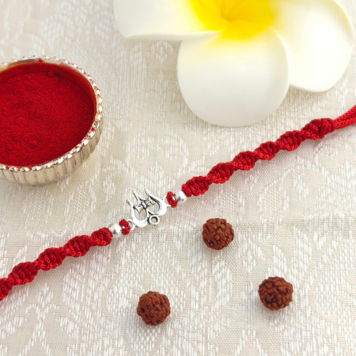 Divine Trishul 925 Sterling Silver Rakhi for Brother