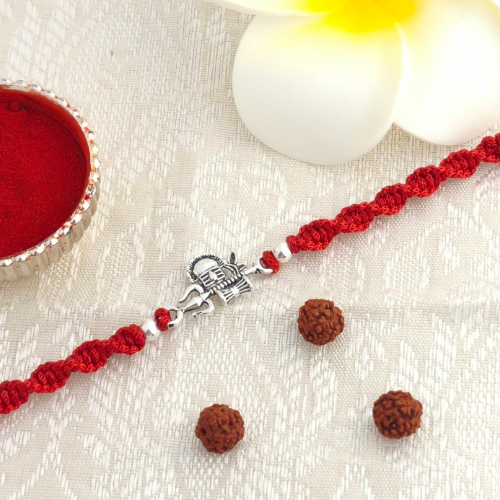 Sacred Shivling 925 Sterling Silver Rakhi for Brother