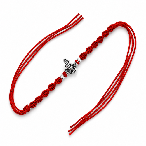 Auspicious Mahadev 925 Sterling Silver Rakhi for Brother