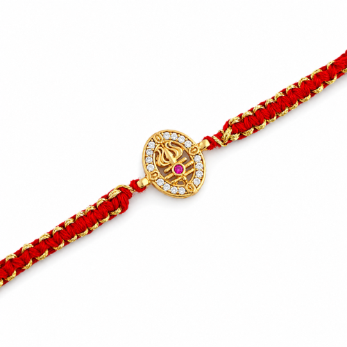 Radiant Ganesha Gold Plated 925 Sterling Silver Rakhi for Brother