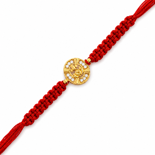 Prosperity Ganesha Gold Plated 925 Sterling Silver Rakhi for Brother