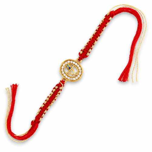 Enchanting Krishna Flute & Morpankh Gold Plated 925 Sterling Silver Rakhi for Brother