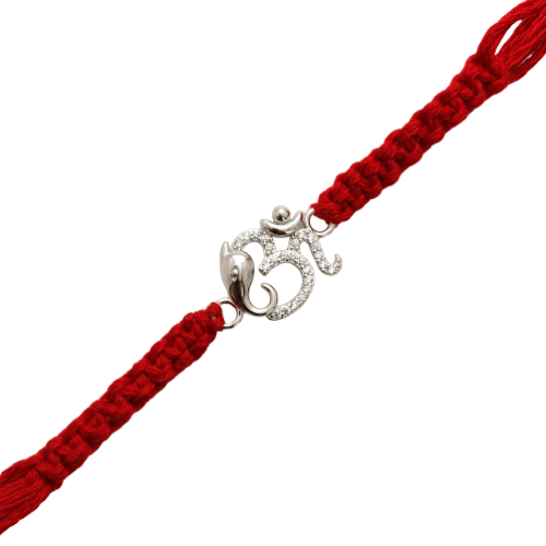 Shree Ganesha Om 925 Sterling Silver Rakhi – Premium Designer Rakhi
