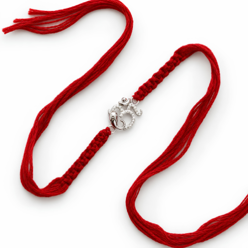 Shree Ganesha Om 925 Sterling Silver Rakhi – Premium Designer Rakhi
