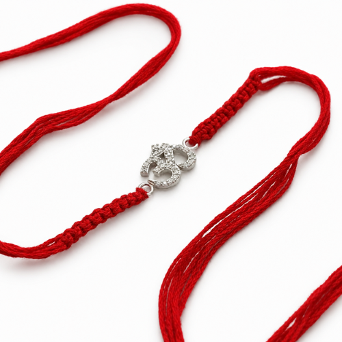 Divine Sacred Om 925 Sterling Silver Rakhi for Brother – Premium Designer Rakhi