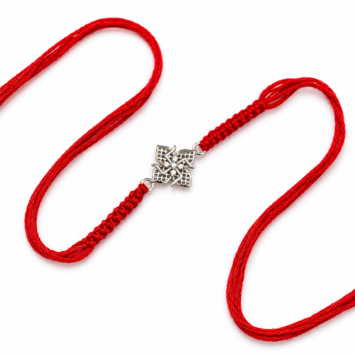 Shubh Swastik Jali 925 Sterling Silver Rakhi