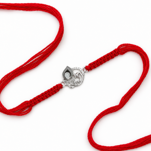 Divine Peacock Morpankh 925 Sterling Silver Rakhi for Brother – Premium Designer Rakhi