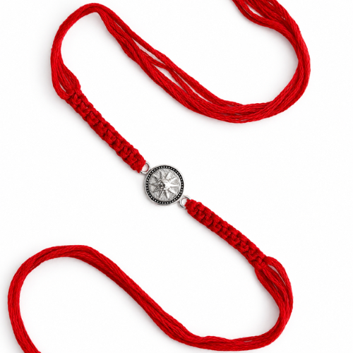 Celestial Compass Star 925 Sterling Silver Rakhi for Brother – Premium Designer Rakhi