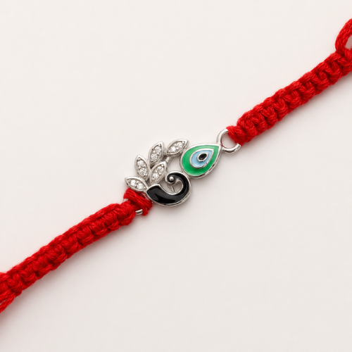 Royal Peacock Morpankh 925 Sterling Silver Rakhi for Brother – Premium Designer Rakhi