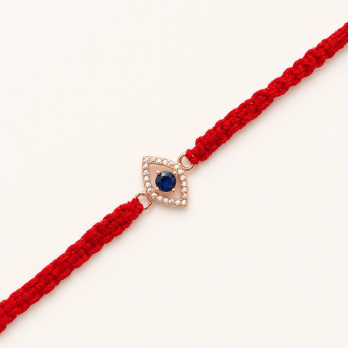 Royal Blue Sapphire 925 Sterling Silver Rakhi for Brother – Premium Designer Rakhi
