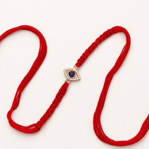 Royal Blue Sapphire 925 Sterling Silver Rakhi for Brother – Premium Designer Rakhi