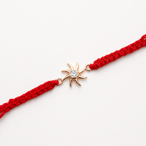 Radiant Sun 925 Sterling Silver Rakhi for Brother – Premium Designer Rakhi