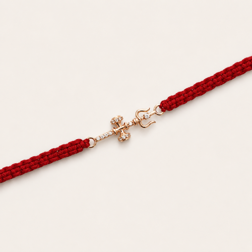 Divine Trishul Damru 925 Sterling Silver Rakhi for Brother – Premium Designer Rakhi