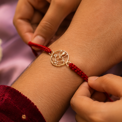 Ganpati Blessings 925 Sterling Silver Rakhi – Premium Designer Rakhi