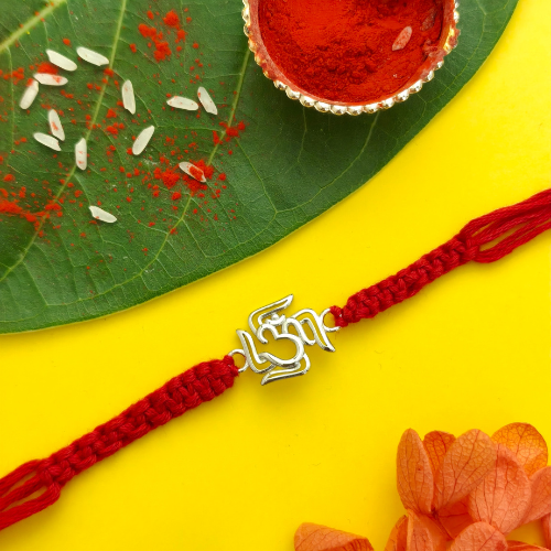 Premium Om Charm 925 Sterling Silver Rakhi