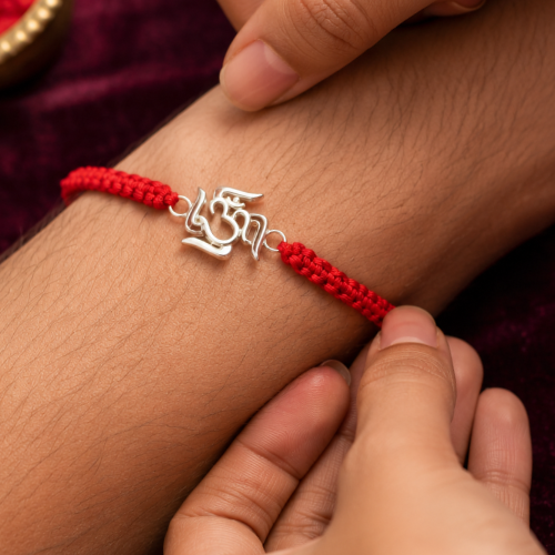 Premium Om Charm 925 Sterling Silver Rakhi