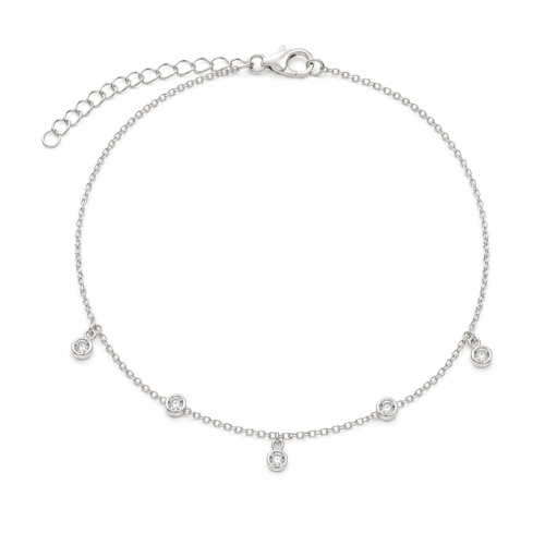 Minimal CZ Station 925 Sterling Silver Bhabhi Rakhi Bracelet for Bhabhi – Premium Designer Rakhi